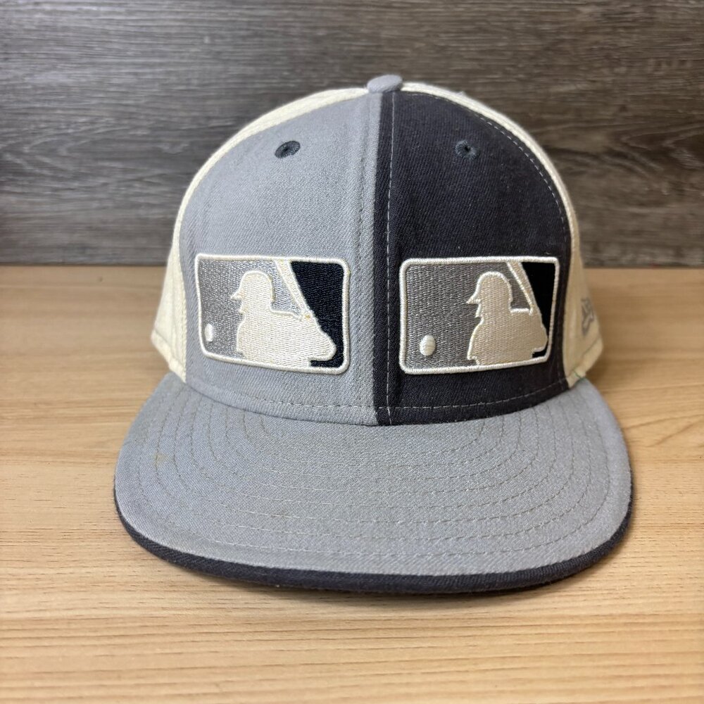 Vintage Chicago White Sox Hat Cap Fitted 7 1/2 Gray Split MLB Logo Wool New Era